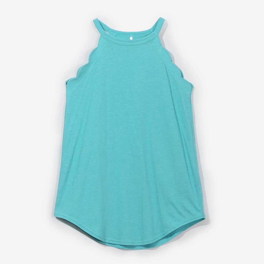 Teal Scalloped Tank